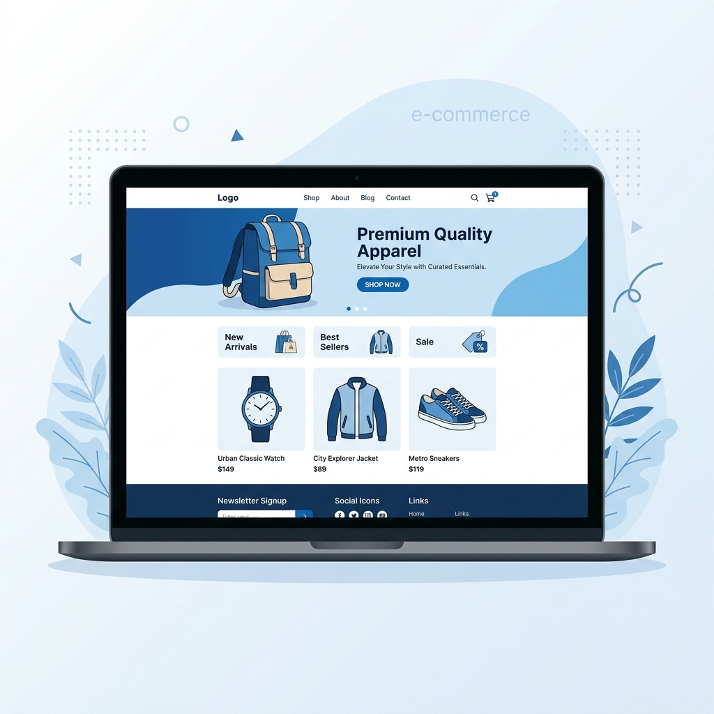 Ilustrasi Website Brand Besar