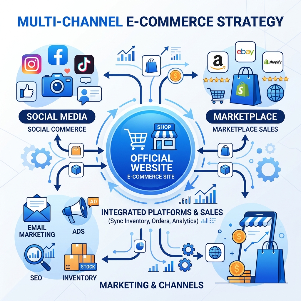 Ilustrasi Multi-Channel E-Commerce