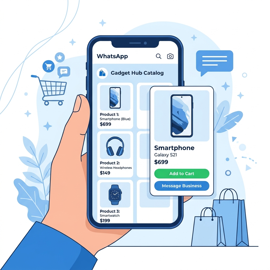 Ilustrasi Website Katalog WhatsApp